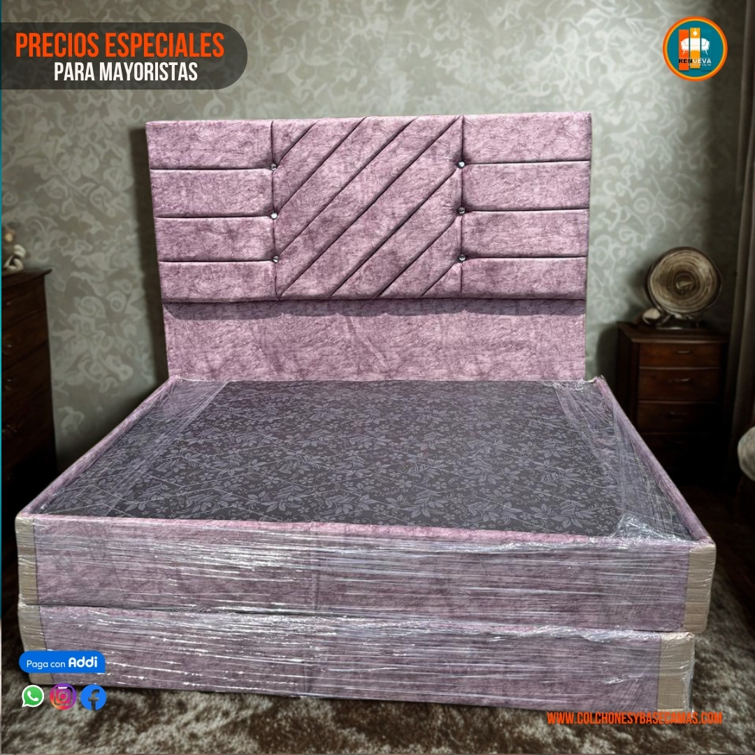 Base Cama 140 Doble Completa (Base + Espaldar)