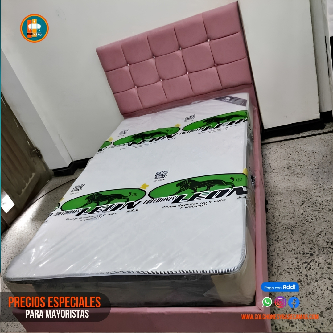 Base Cama 140 Doble Completa (Base + Espaldar)