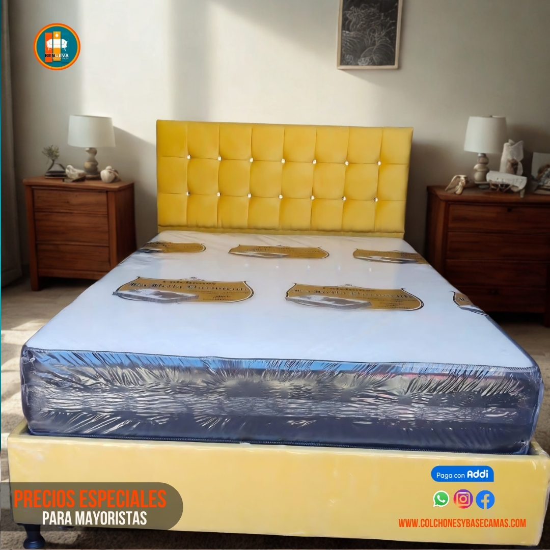 Base Cama 140 Doble Completa (Base + Espaldar)