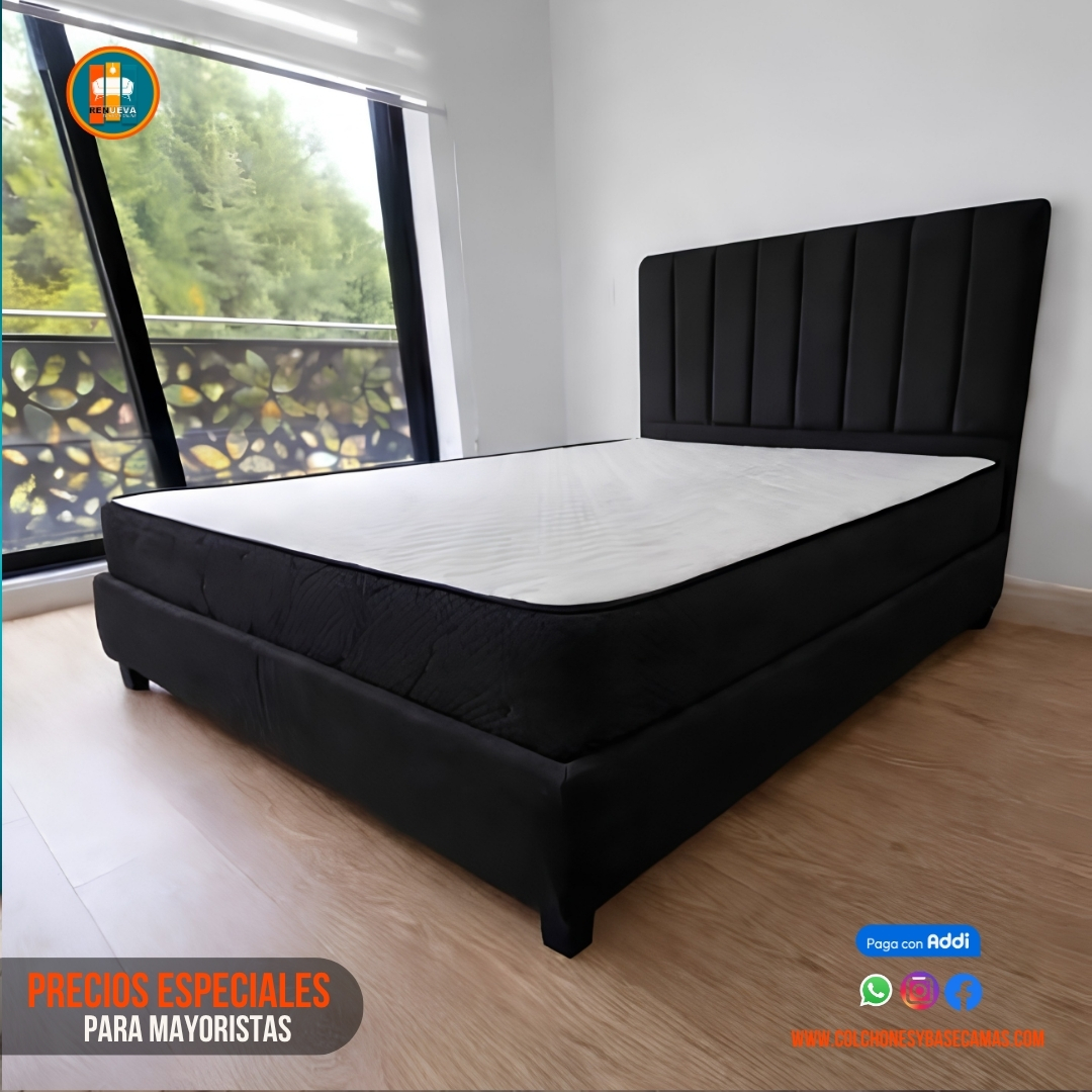 Base Cama 140 Doble Completa (Base + Espaldar)