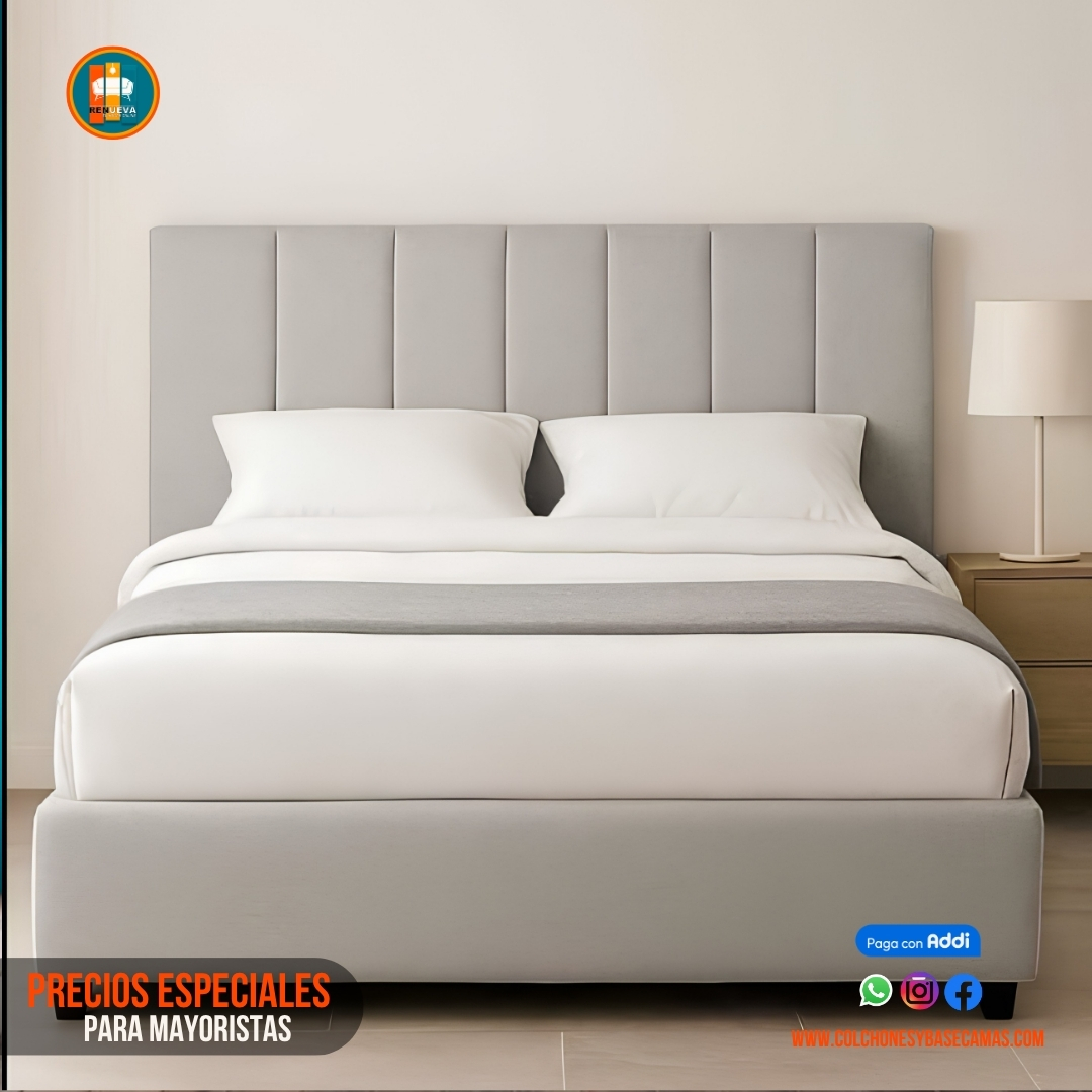 Base Cama 140 Doble Completa (Base + Espaldar)