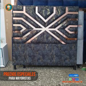 Base Cama Espejo 140 Doble Completa (Base + Espaldar Espejo / vidrio )
