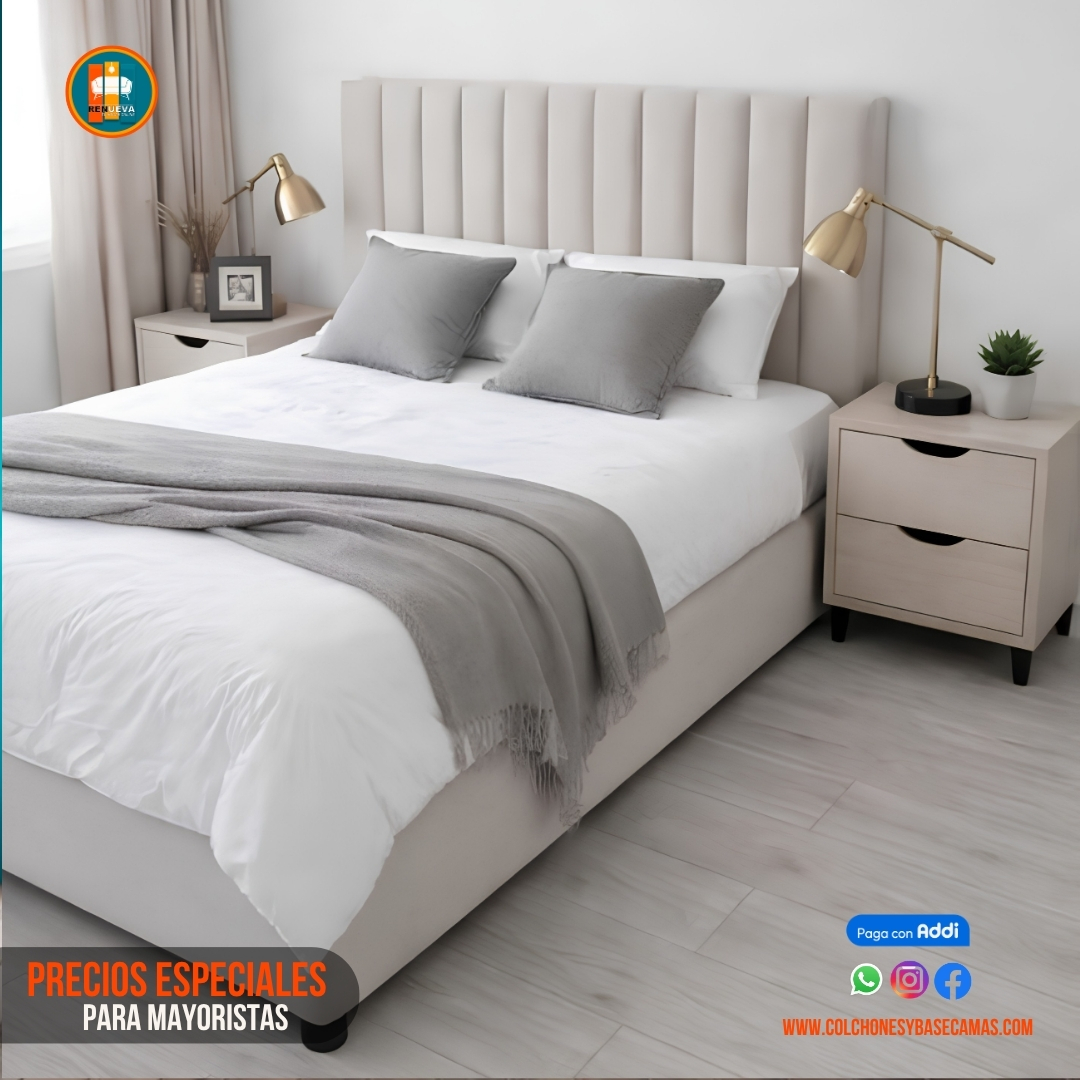 Base Cama 140 Doble Completa (Base + Espaldar)