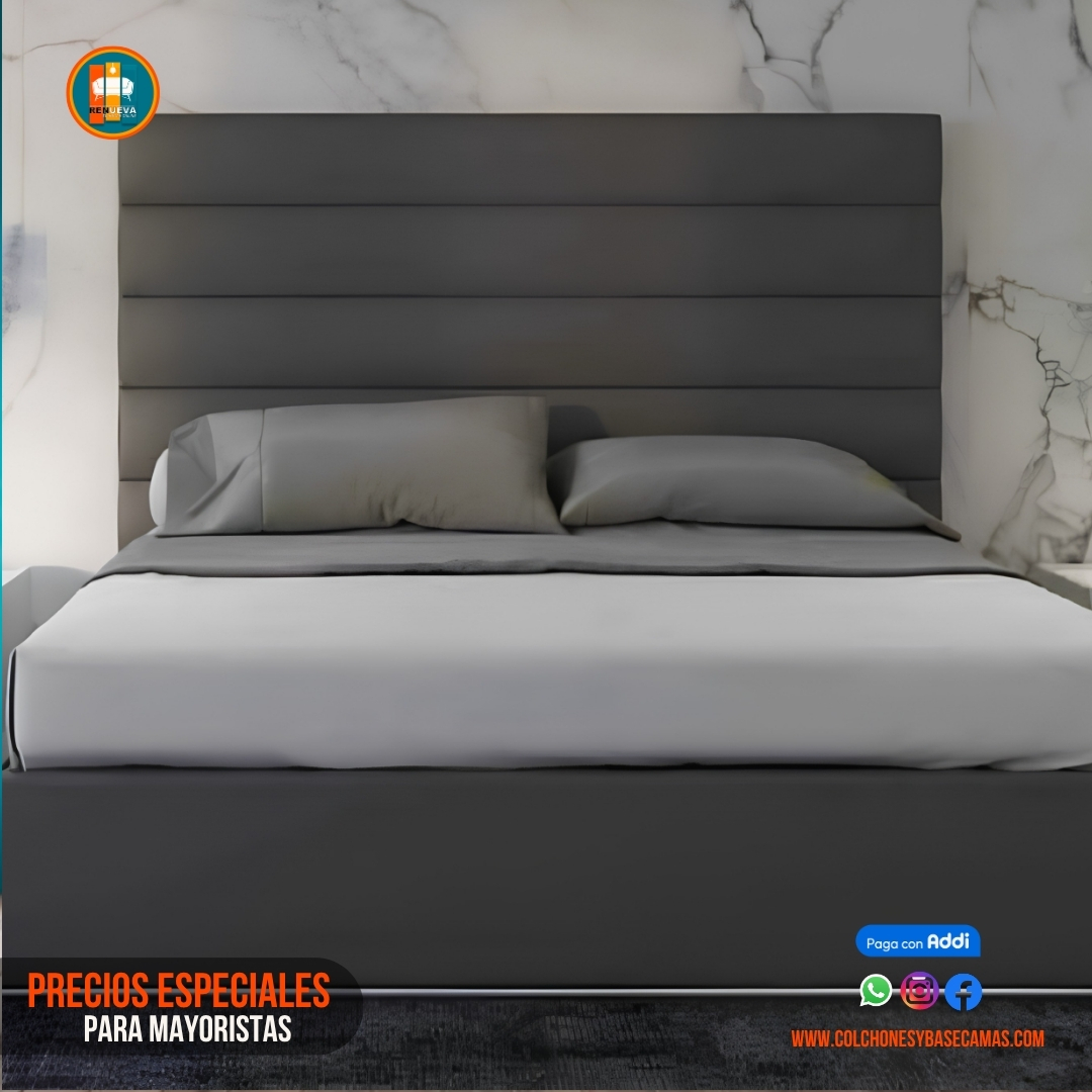 Base Cama 140 Doble Completa (Base + Espaldar)