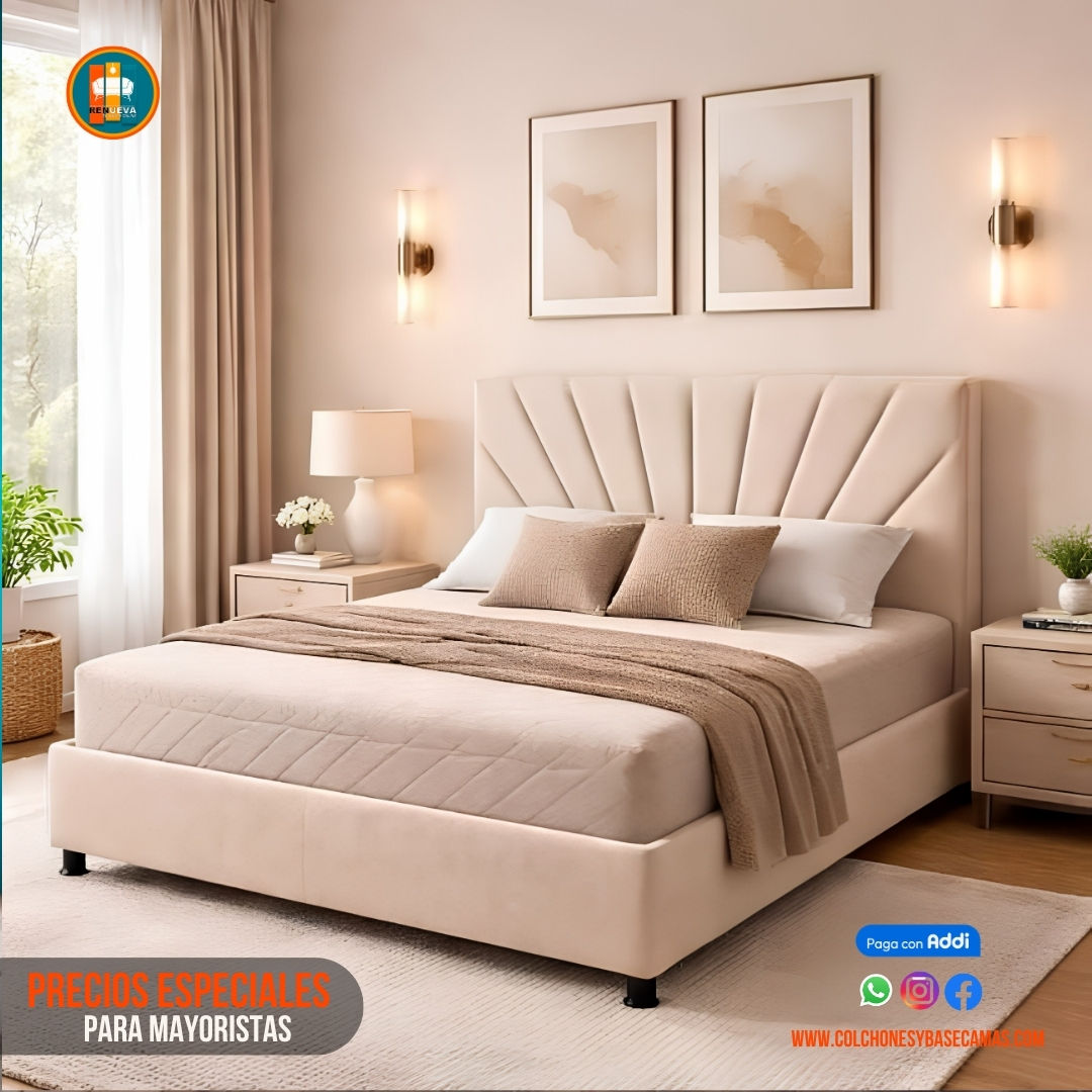 Base Cama 140 Doble Completa (Base + Espaldar)