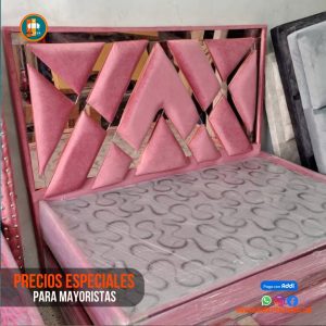 Base Cama Espejo 140 Doble Completa (Base + Espaldar Espejo / vidrio )