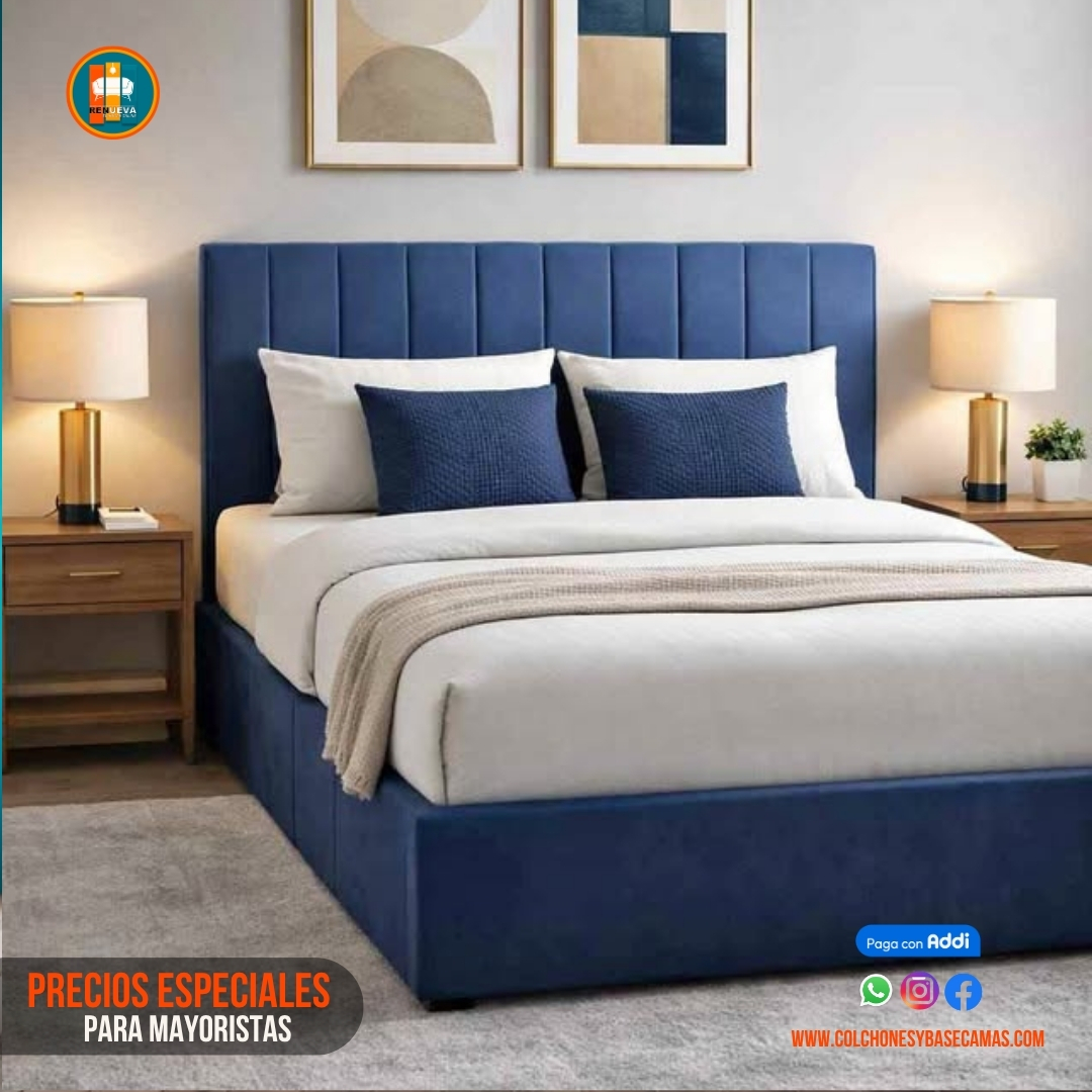 Base Cama 140 Doble Completa (Base + Espaldar)