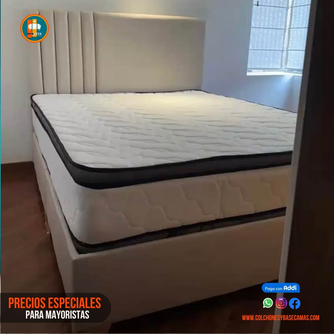 Base Cama 140 Doble Completa (Base + Espaldar)
