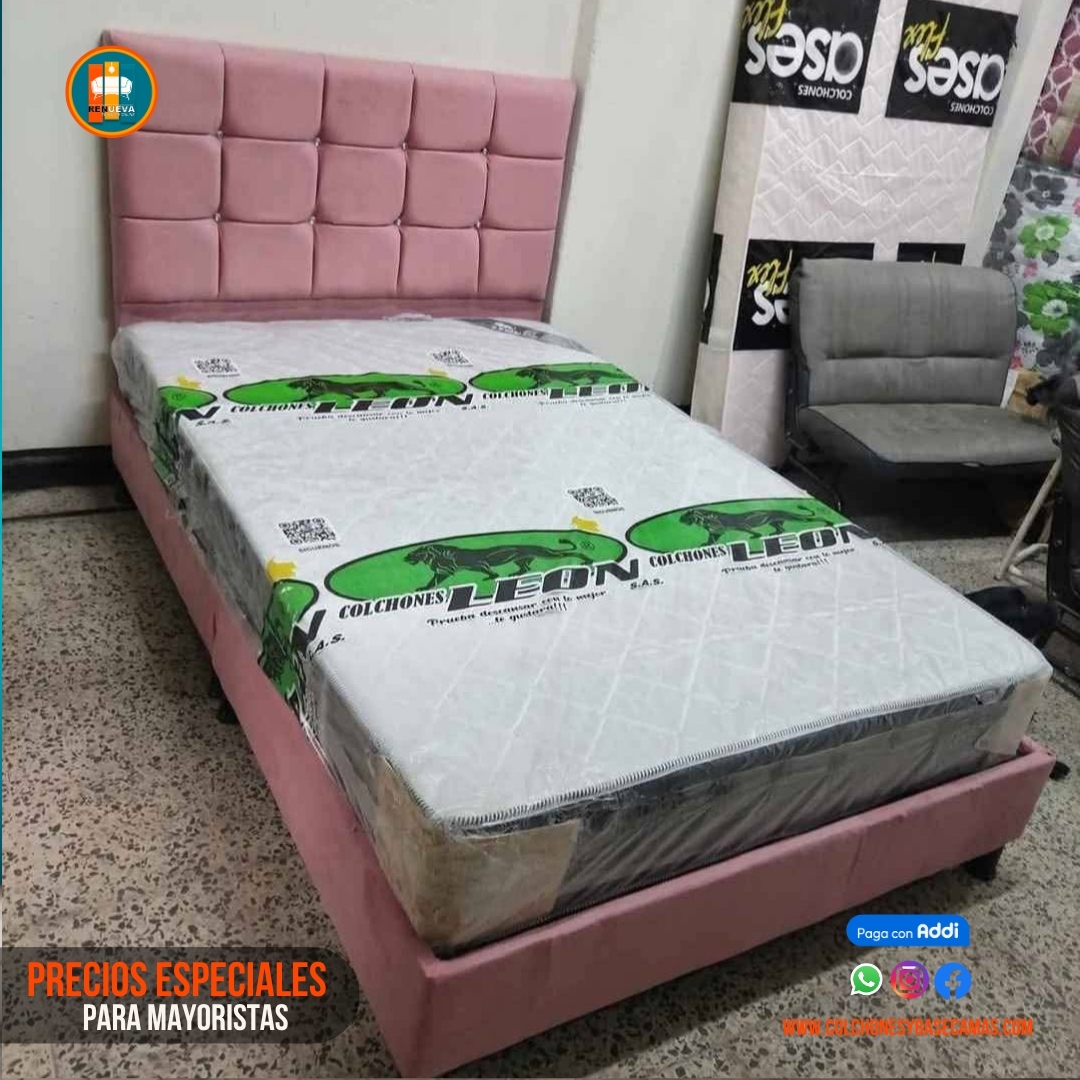 Base Cama 140 Doble Completa (Base + Espaldar)
