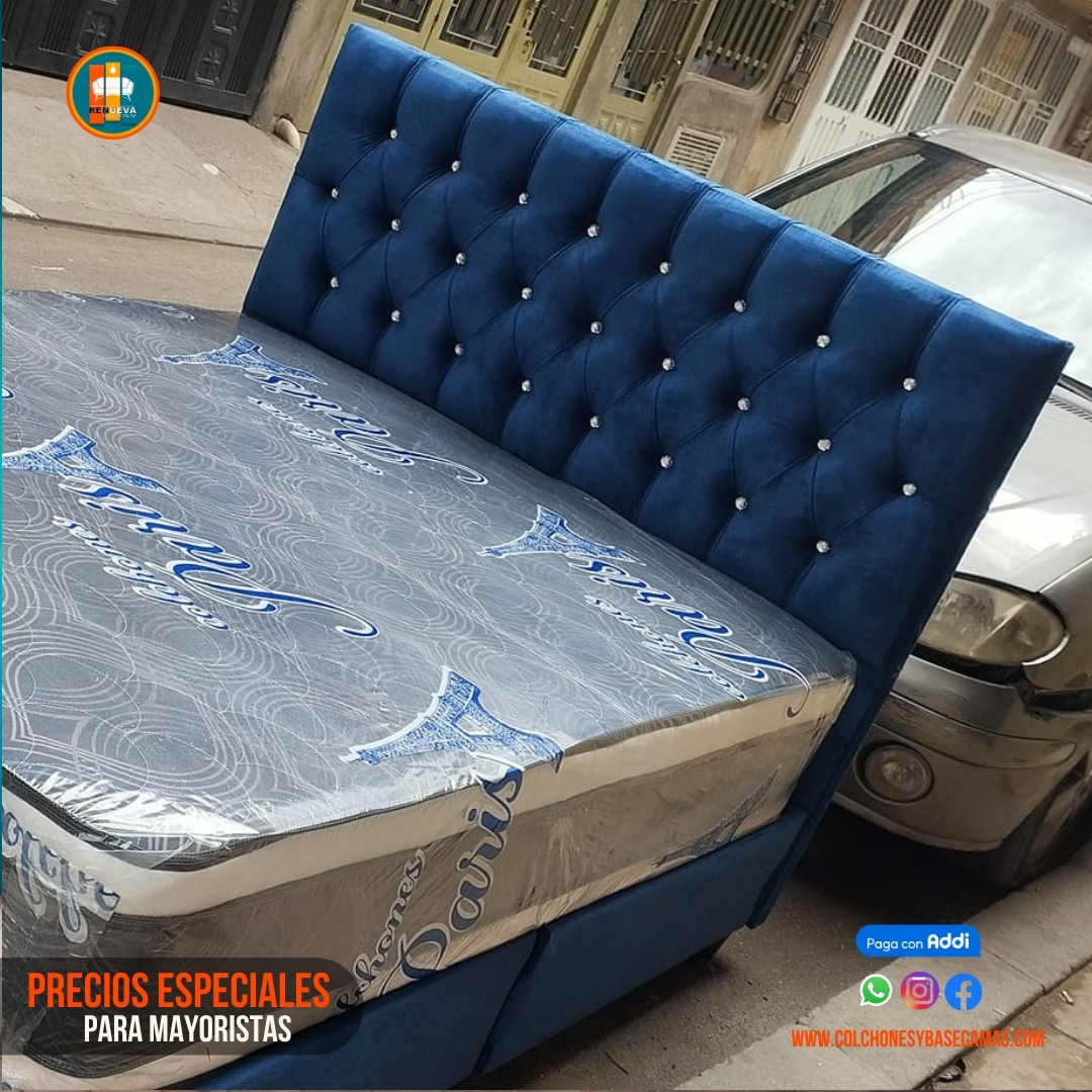 Base Cama 140 Doble Completa (Base + Espaldar)