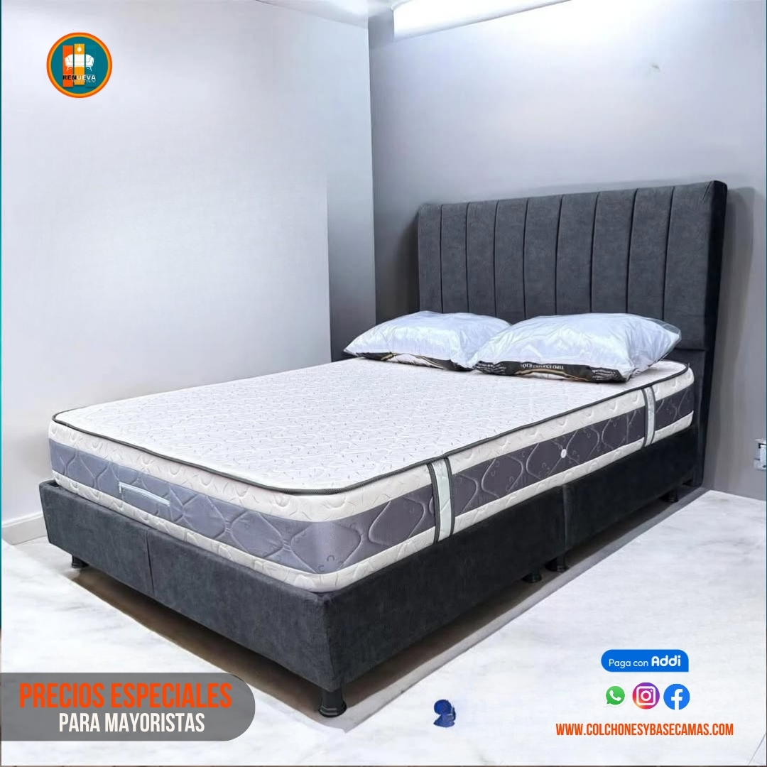 Base Cama 140 Doble Completa (Base + Espaldar)