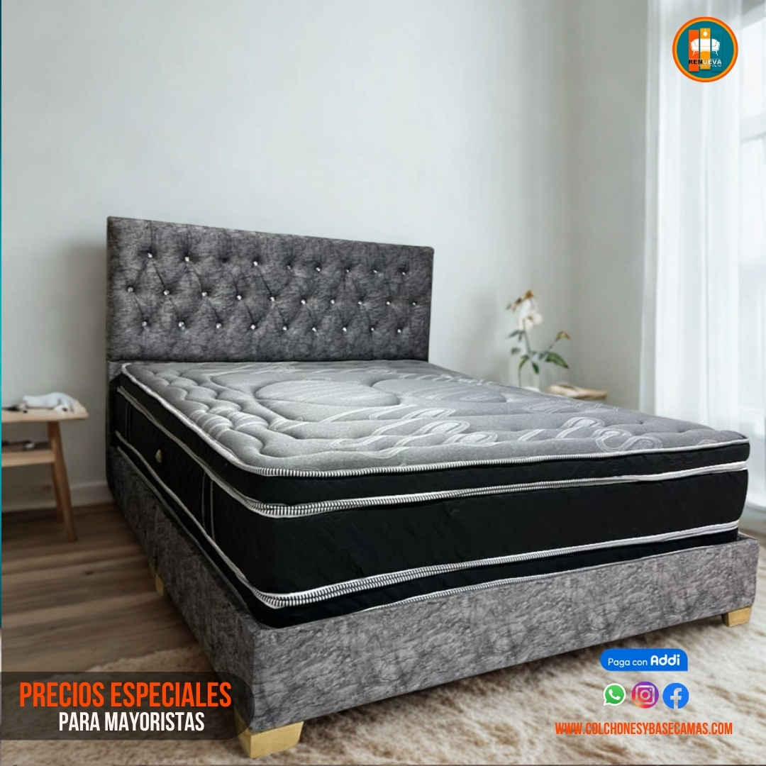 Base Cama 140 Doble Completa (Base + Espaldar)