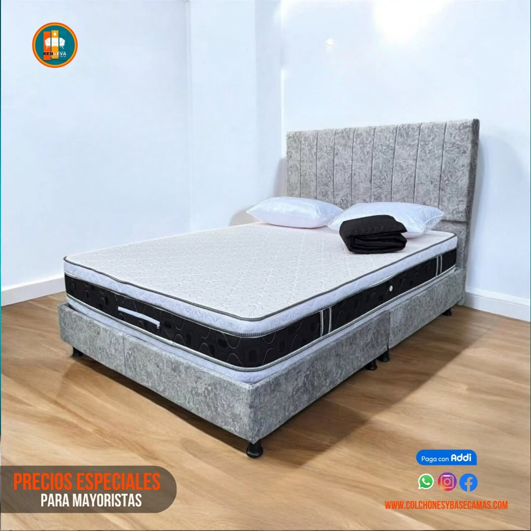 Base Cama 140 Doble Completa (Base + Espaldar)