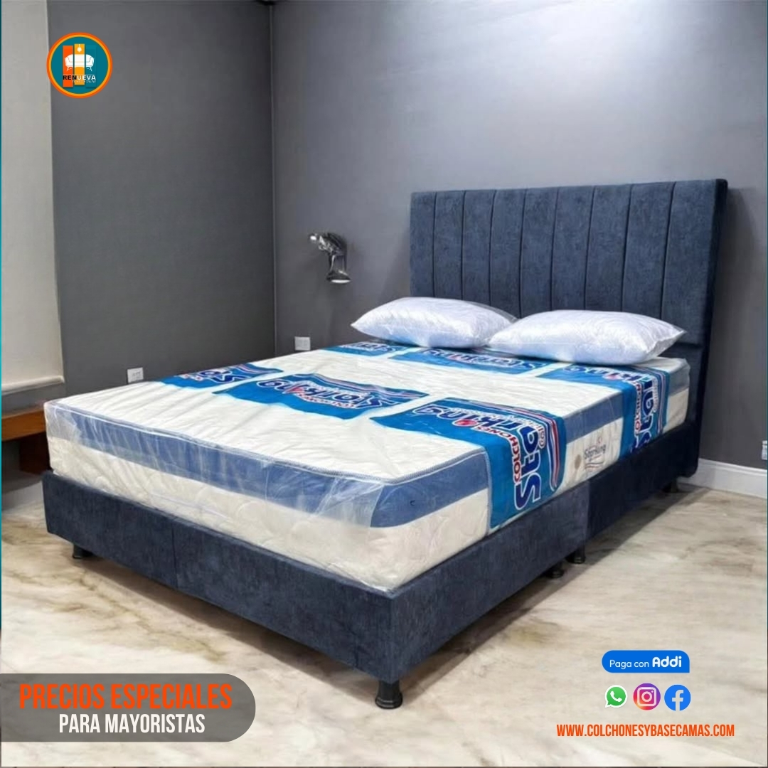 Base Cama 140 Doble Completa (Base + Espaldar)