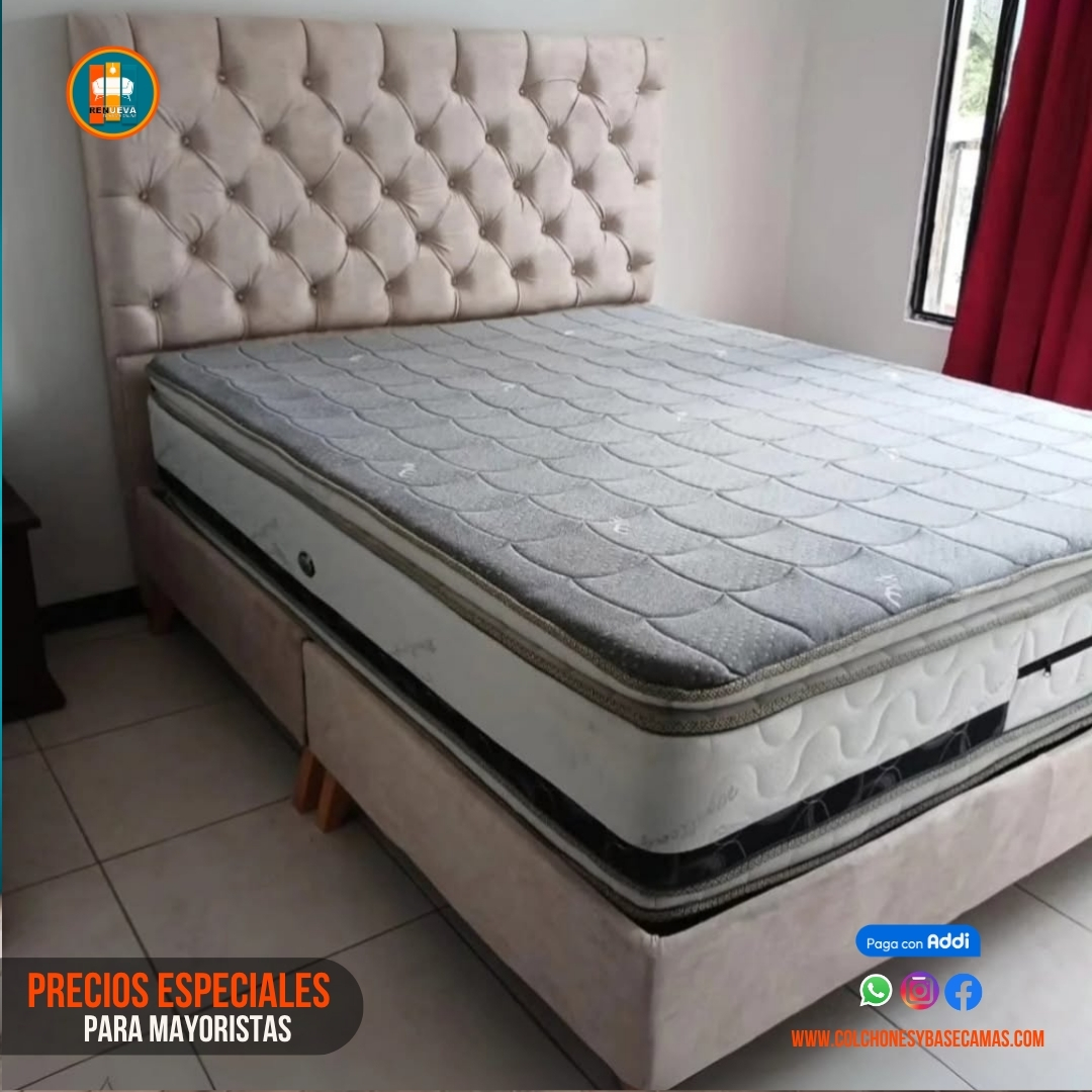 Base Cama 140 Doble Completa (Base + Espaldar)