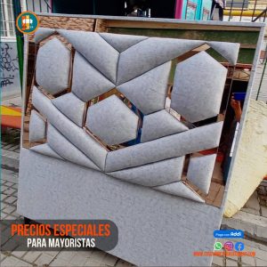 Base Cama Espejo 140 Doble Completa (Base + Espaldar Espejo / vidrio )