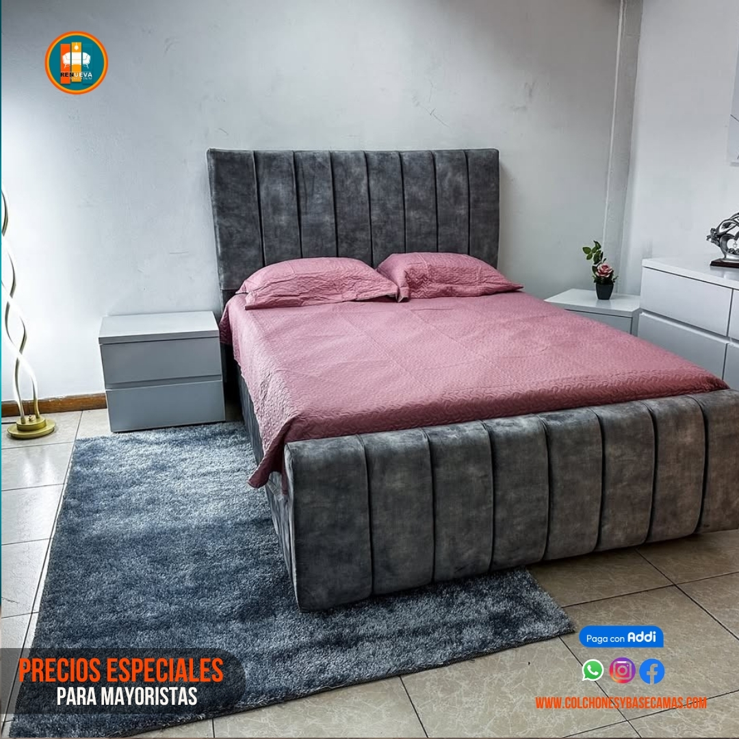 Base Cama 140 Doble Completa (Base + Espaldar)