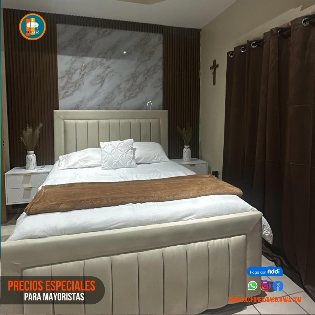 Base Cama 140 Doble Completa (Base + Espaldar)