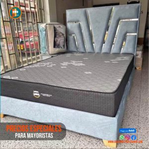 Base Cama Espejo 140 Doble Completa (Base + Espaldar Espejo / vidrio )