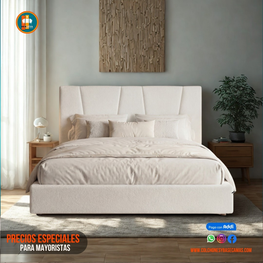 Base Cama 140 Doble Completa (Base + Espaldar)