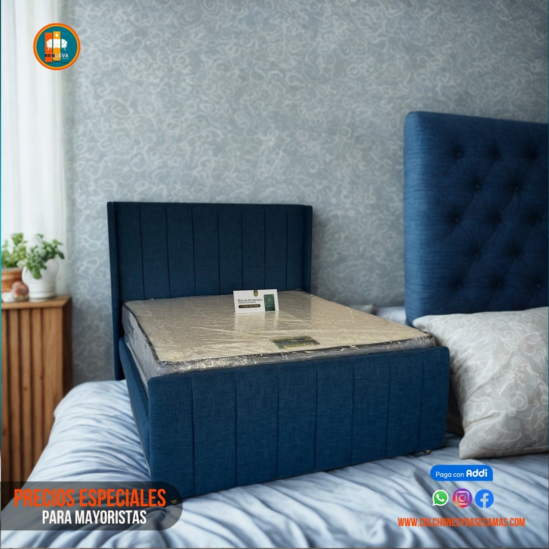 Base Cama 140 Doble Completa (Base + Espaldar)