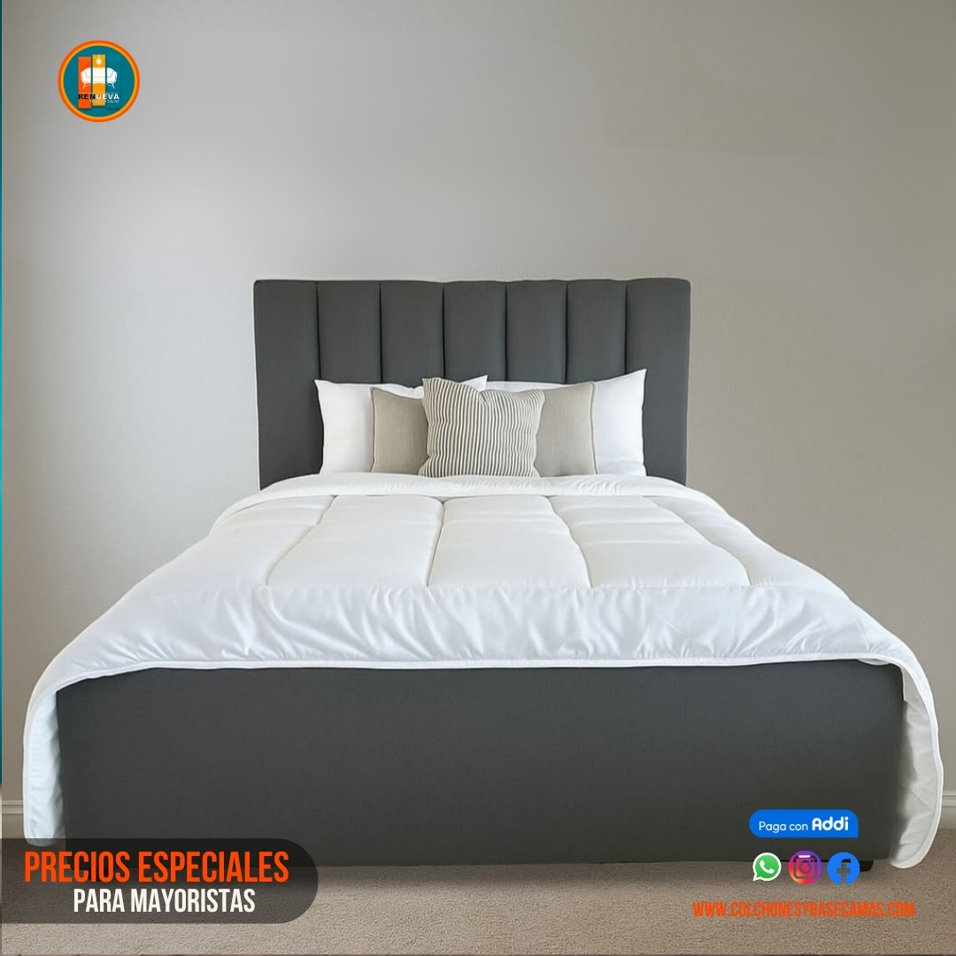 Base Cama 140 Doble Completa (Base + Espaldar)