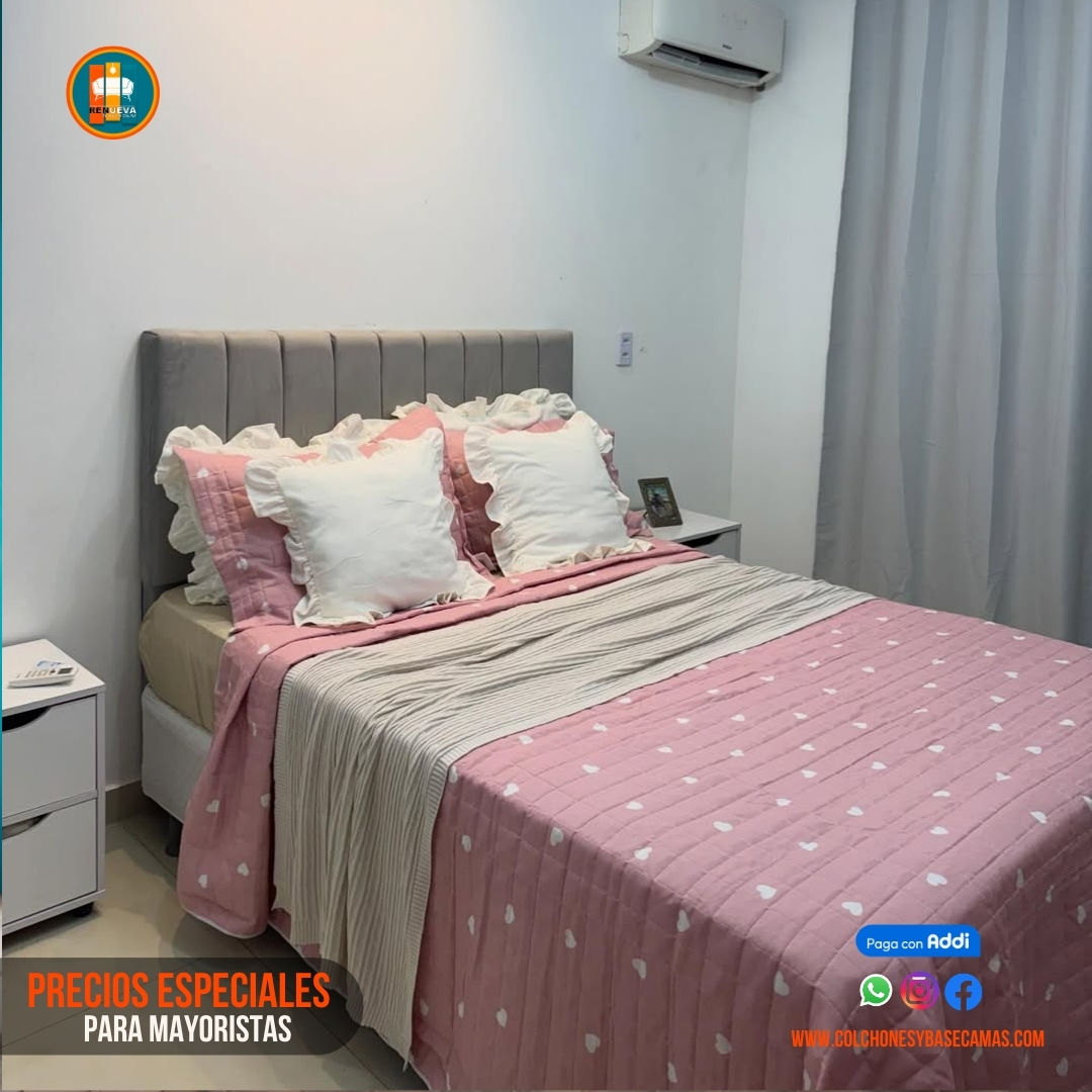 Base Cama 140 Doble Completa (Base + Espaldar)