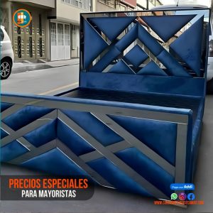Base Cama Espejo 140 Doble Completa (Base + Espaldar Espejo / vidrio )