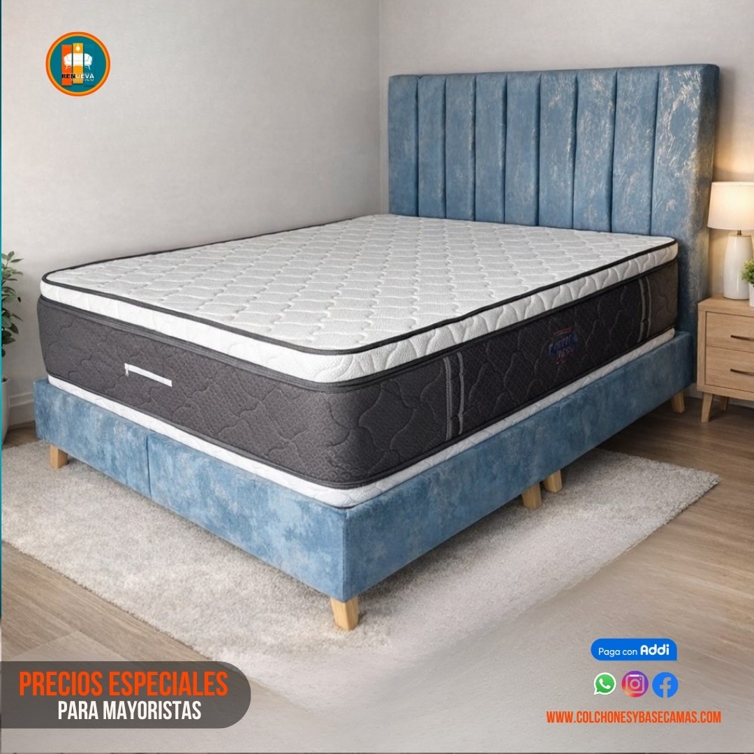 Base Cama 140 Doble Completa (Base + Espaldar)