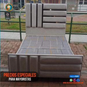 Base Cama Espejo 140 Doble Completa (Base + Espaldar Espejo / vidrio )