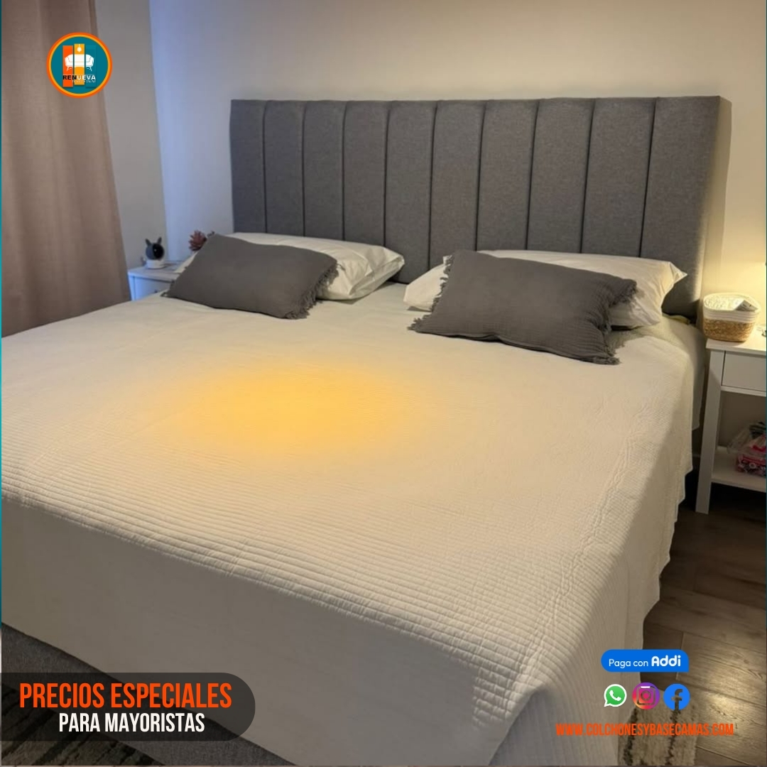 Base Cama 140 Doble Completa (Base + Espaldar)