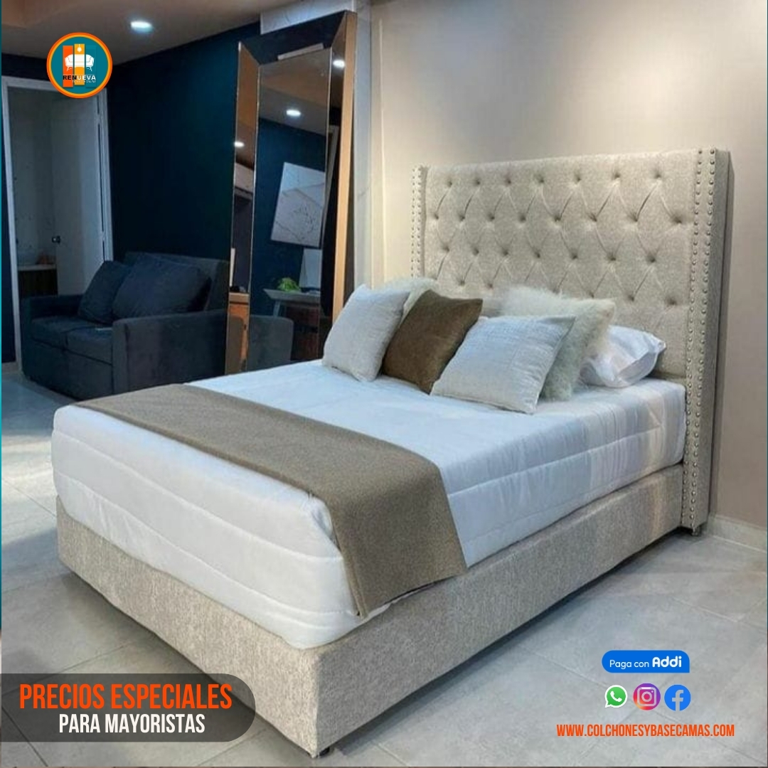 Base Cama 140 Doble Completa (Base + Espaldar)