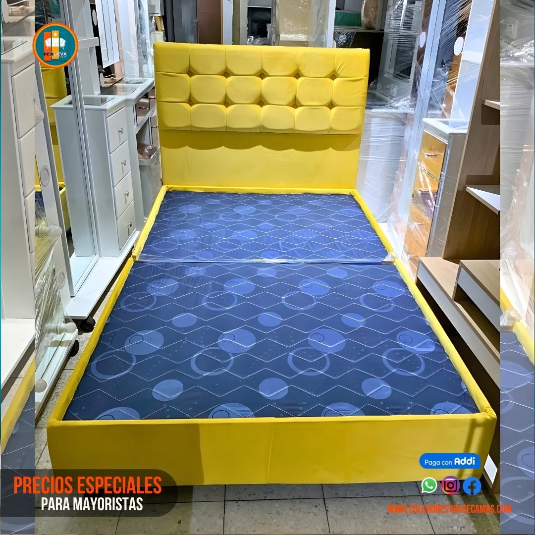Base Cama 140 Doble Completa (Base + Espaldar)