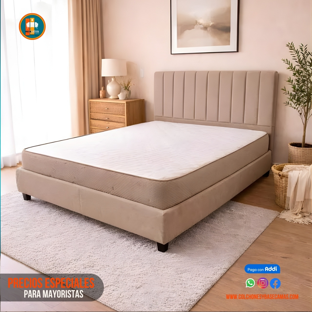 Base Cama 140 Doble Completa (Base + Espaldar)