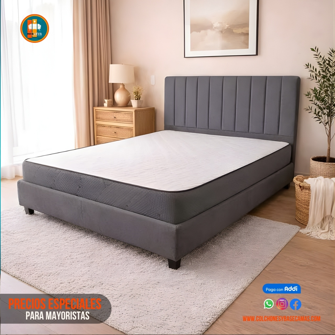 Base Cama 140 Doble Completa (Base + Espaldar)