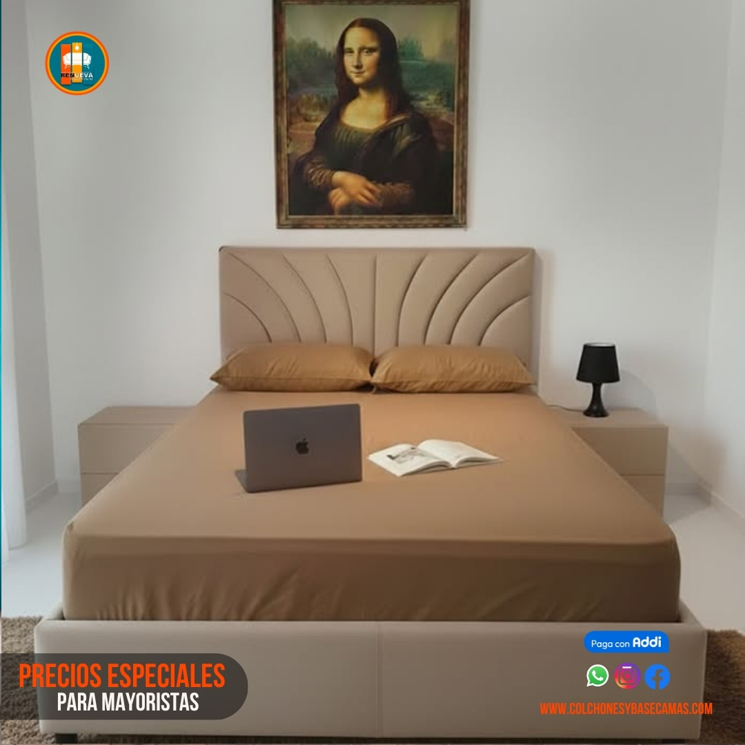 Base Cama 140 Doble Completa (Base + Espaldar)