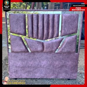 Base Cama Doble 140x190 con Espaldar en Diseño Espejo – Lujo, Elegancia y Máxima Resistencia