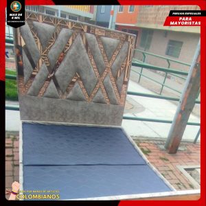 Base Cama Doble 140x190 con Espaldar en Diseño Espejo – Lujo, Elegancia y Máxima Resistencia
