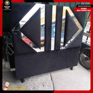 Base Cama Doble 140x190 con Espaldar en Diseño Espejo – Lujo, Elegancia y Máxima Resistencia