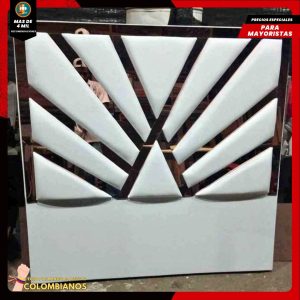 Base Cama Doble 140x190 con Espaldar en Diseño Espejo – Lujo, Elegancia y Máxima Resistencia