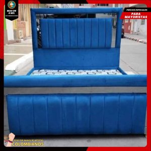 Base Cama Doble 140×190 con Espaldar y Piecero Diseño Espejo