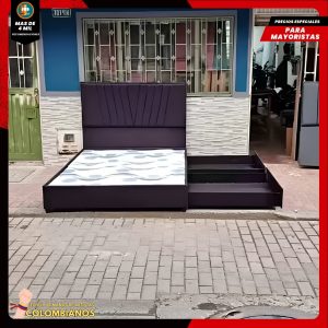 Base Cama Doble 140×190 con 2 Cajones y Espaldar Básico