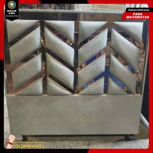 Base Cama Doble 140x190 con Espaldar en Diseño Espejo – Lujo, Elegancia y Máxima Resistencia