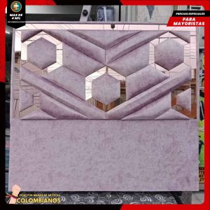 Base Cama Doble 140x190 con Espaldar en Diseño Espejo – Lujo, Elegancia y Máxima Resistencia
