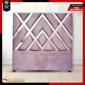 Base Cama Doble 140x190 con Espaldar en Diseño Espejo – Lujo, Elegancia y Máxima Resistencia