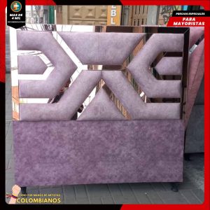 Base Cama Doble 140x190 con Espaldar en Diseño Espejo – Lujo, Elegancia y Máxima Resistencia
