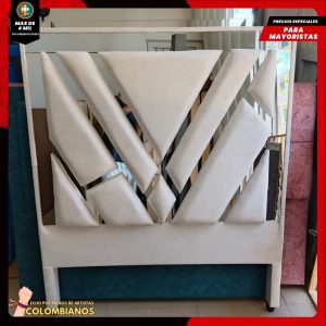 Base Cama Doble 140x190 con Espaldar en Diseño Espejo – Lujo, Elegancia y Máxima Resistencia