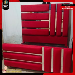 Base Cama Doble 140×190 con Espaldar y Piecero Diseño Espejo