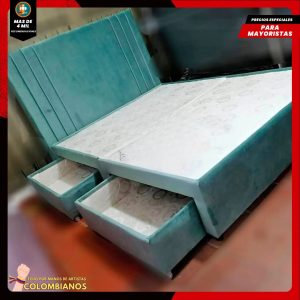 Base Cama Doble 140×190 con 2 Cajones y Espaldar Básico