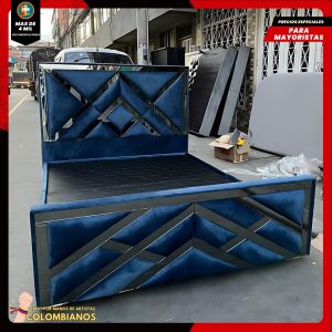 Base Cama Doble 140×190 con Espaldar y Piecero Diseño Espejo